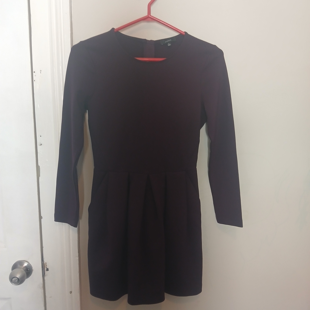 Talula Plum Round-Neck Long Sleeve Mini Dress